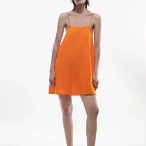 "NWT" Zara Orange Mini Shift Dress -‎ Women's Size Large
